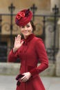 The Duchess of Cambridge arrives at the Commonwealth Service at Westminster Abbey, London on Commonwealth Day. The service is the final official engagement for the Duke and Duchess of Sussex before they quit royal life.