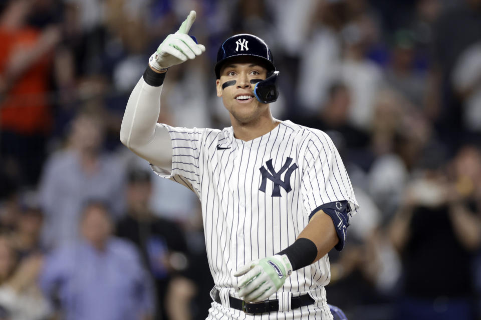 New York Yankees' Aaron Judge leads MLB in home runs. (AP Photo/Adam Hunger)