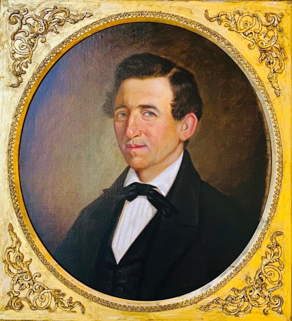 Portrait of hatter George Updegraff (1798-1869) painted by American painter Matthew Hastings, circa 1859.