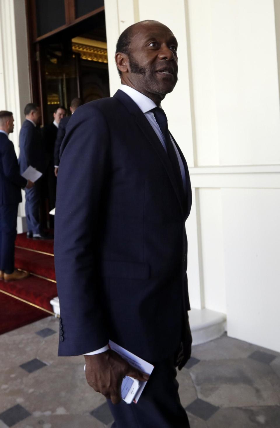 Slimmer: Lenny Henry showed off his slimmer frame at the Queen's Young Leaders Awards ceremony in June (Getty Images)