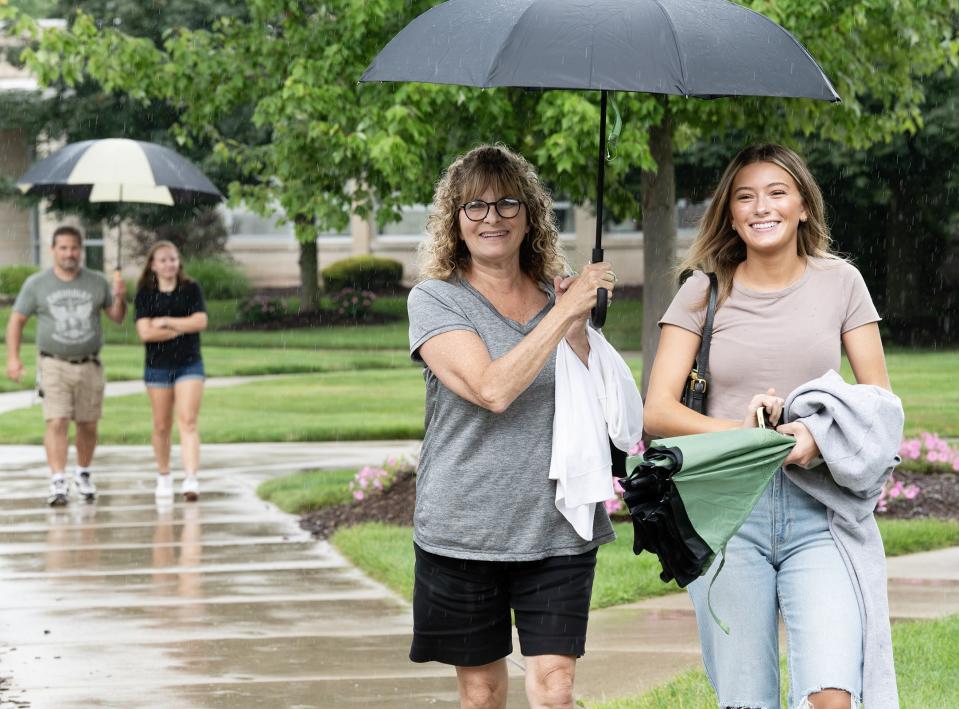 Anna Emch, right, came to Adrian from her hometown, Cleveland, Ohio, with her mother, Linda Garofalo, left, to get an early and inside look around Adrian College's campus and facilities during "Sneak Peek Day" on Friday, July 12, 2024.