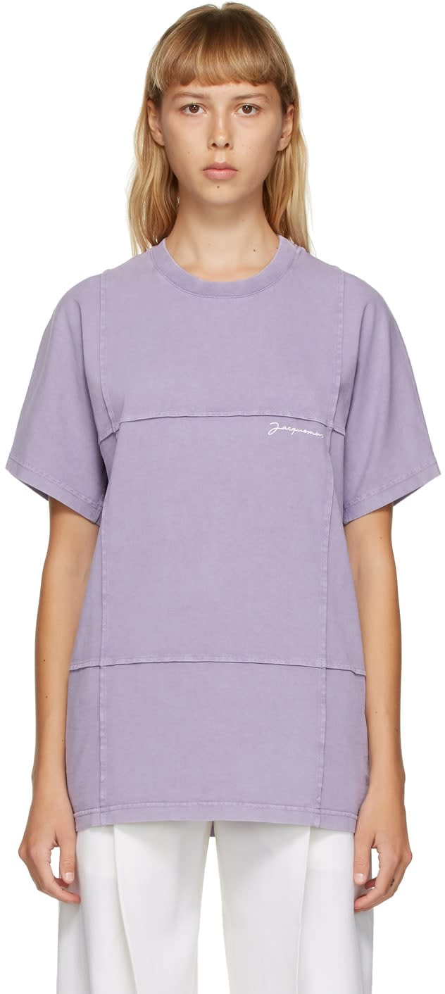 Jacquemus Purple 'Le T-Shirt Carro' T-Shirt. Image via SSENSE.