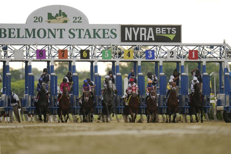 The start of the 154th edition of the Belmont Stakes on June 11, 2022.