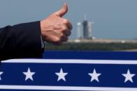 FILE PHOTO: U.S. President Trump arrives to watch the launch of a SpaceX Falcon 9 rocket and Crew Dragon spacecraft, from Cape Canaveral, Florida