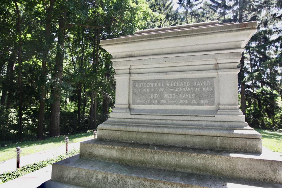 The tomb of President Rutherford B. Hayes is located on his Spiegel Grove estate at the Hayes Presidential Library and Museums.