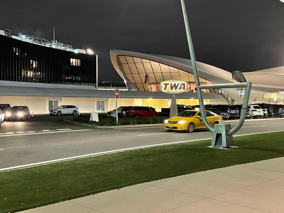 Entrance to TWA Hotel, a short walk from JFK's terminal 5