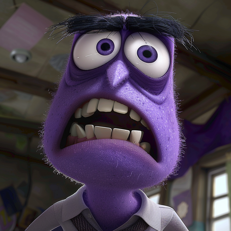 Animated character Ian Lightfoot from "Onward" with surprised expression, standing indoors