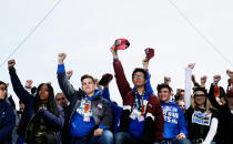 <p>Students and school shooting survivors hold their fists and hats aloft in solidarity at the conclusion of the “March for Our Lives” event demanding gun control after recent school shootings at a rally in Washington, U.S., March 24, 2018. (Jonathan Ernst/Reuters) </p>