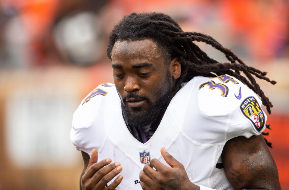 Alex Collins played five seasons in the NFL, rushing for 1,997 yards and 18 touchdowns.