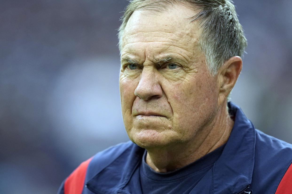 New England Patriots head coach Bill Belichick is off to a rough start this season. (AP Photo/Eric Christian Smith)