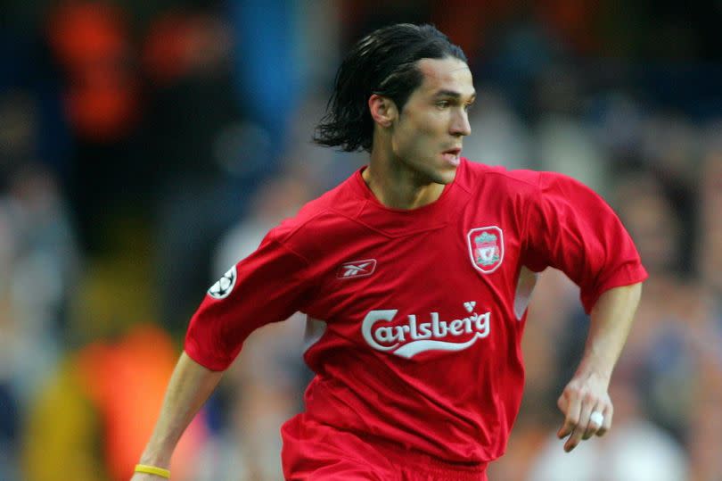 Champions League Semi-final First Leg soccer match. Chelsea vs. Liverpool. Liverpool's Luis Garcia in action during the Champions League semi-final first leg soccer match at Stamford Bridge in London.