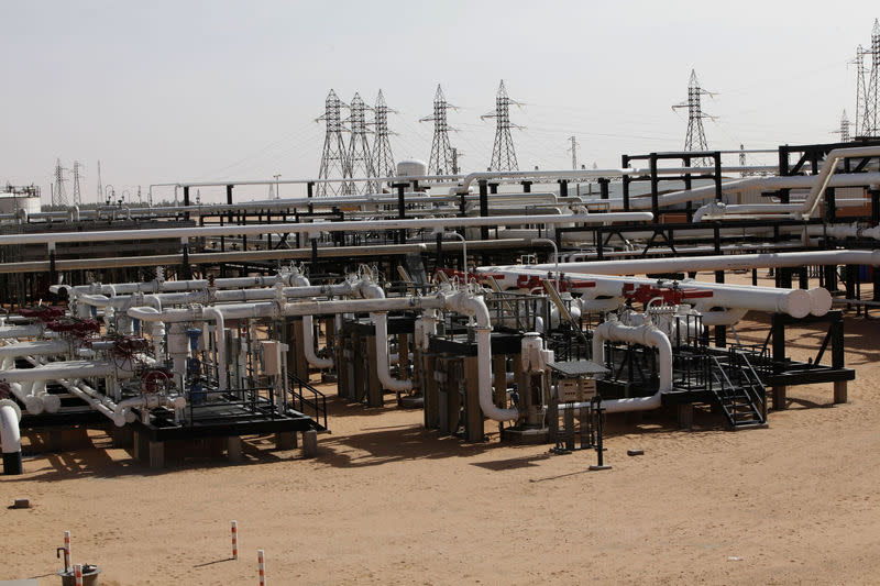 FILE PHOTO: Pipes are pictured at the El Sharara oilfield December 3, 2014. REUTERS/Ismail Zitouny/File Photo