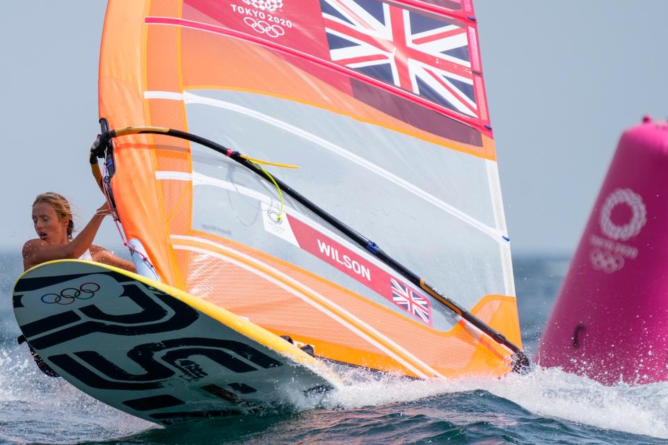 Emma Wilson secured windsurfing bronze in Enoshima (Bernat Armangue/AP) (AP)