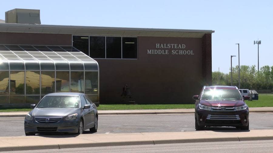 Halstead Middle School, April 2024 (KSN News Photo)