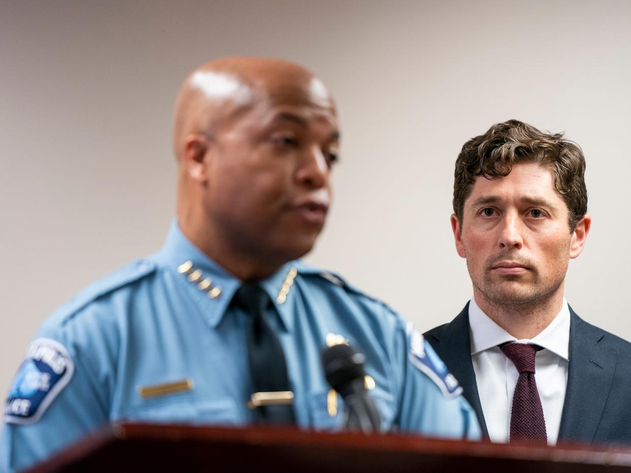 Minneapolis Police Chief Medaria Arradondo, left, and Mayor Jacob Frey. Leila Navidi:Star Tribune via Getty Images