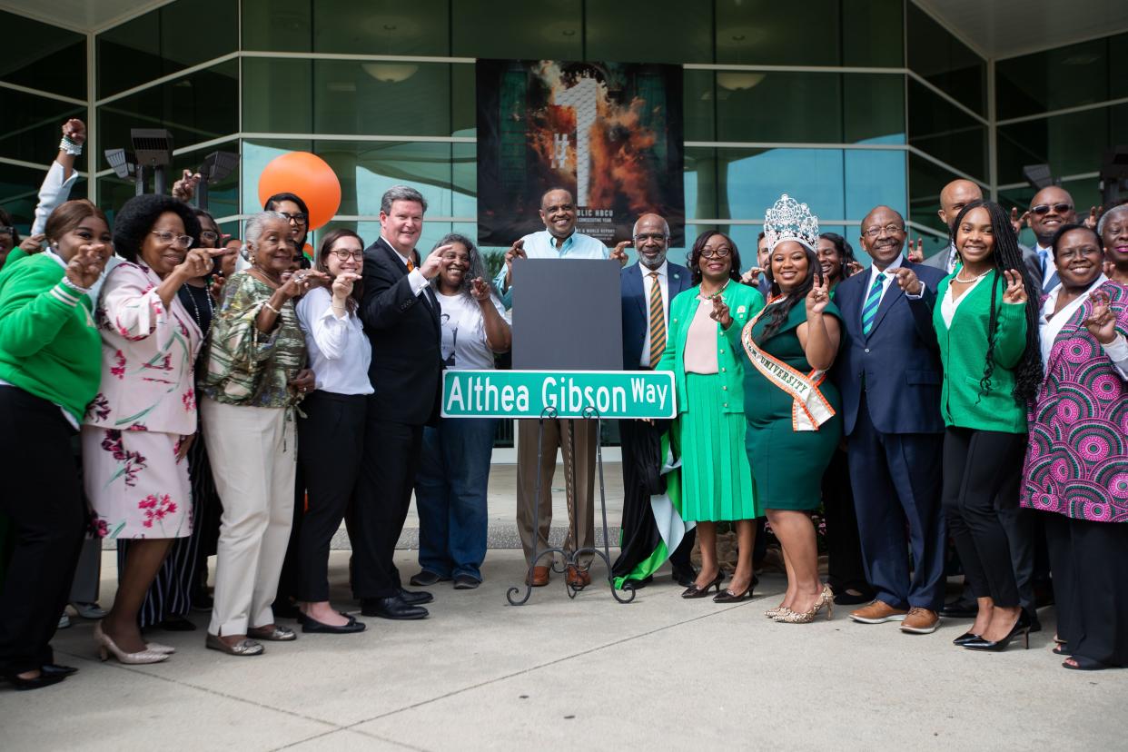 A ceremony held for the renaming of Wanish Way to Althea Gibson Way on the Florida A&M University Campus on Tuesday, April 30, 2024.