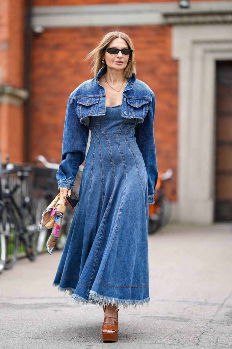 9. With a denim dress