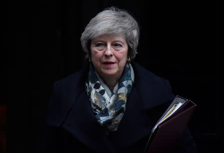 FILE PHOTO: Britain's Prime Minister Theresa May leaves 10 Downing Steet in London, Britain, December 17, 2018. REUTERS/Toby Melville