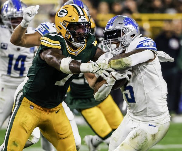 Running back David Montgomery (R) and the Detroit Lions will face the Minnesota Vikings on Sunday in Minneapolis. File Photo by Tannen Maury/UPI