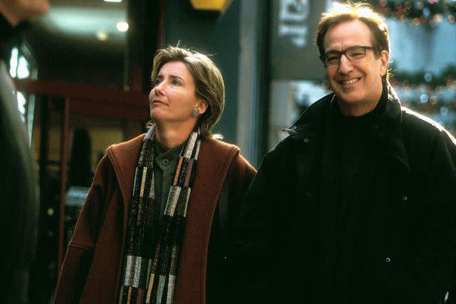 <p>Cinematic/Alamy</p> Emma Thompson and Alan Rickman in <em>Love Actually</em>