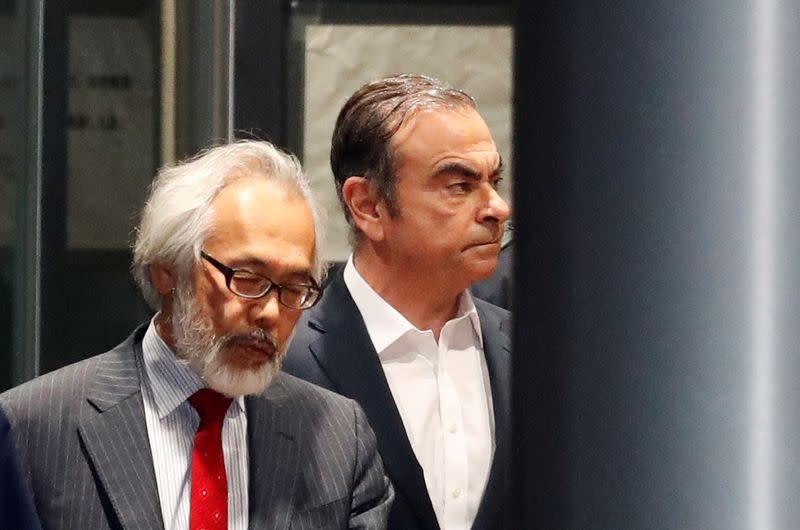 FILE PHOTO: Former Nissan Motor Chariman Carlos Ghosn leaves the Tokyo Detention House