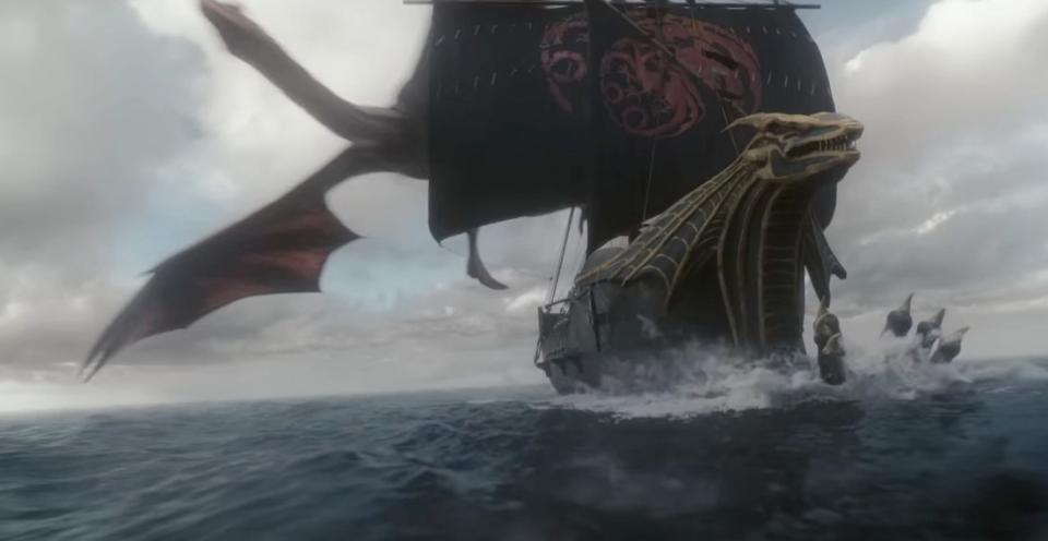 Caraxes bumps a Targaryen ship