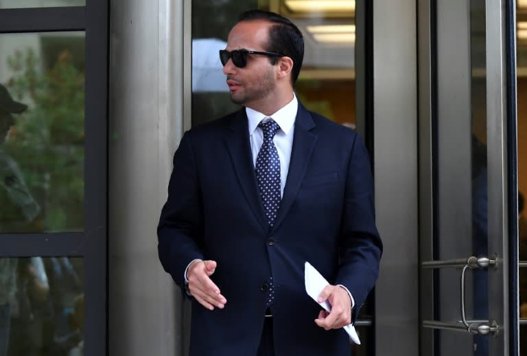 George Papadopoulos, a one-time foreign policy advisor to US President Donald Trump's election campaign, leaves the US District Court in Washington after his sentencing on September 7, 2018