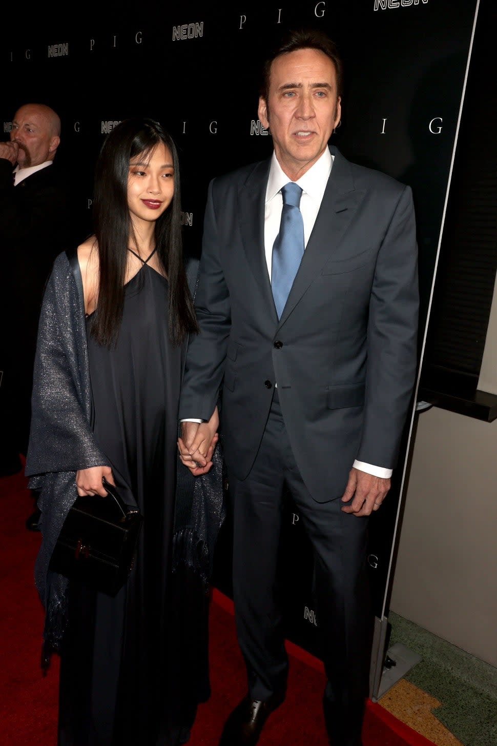 Riko Shibata and Nicolas Cage attend the Los Angeles premiere of Neon's 