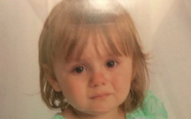 This undated photo provided by the Ohio Attorney General's office on Sunday, Oct. 4, 2015 shows Rainn Peterson. The toddler who disappeared Friday night, Oct. 2, 2015, from her great-grandparents' house in North Bloomfield, Ohio, was found alive in a nearby field on Sunday evening. (Ohio Attorney General's Office via AP)