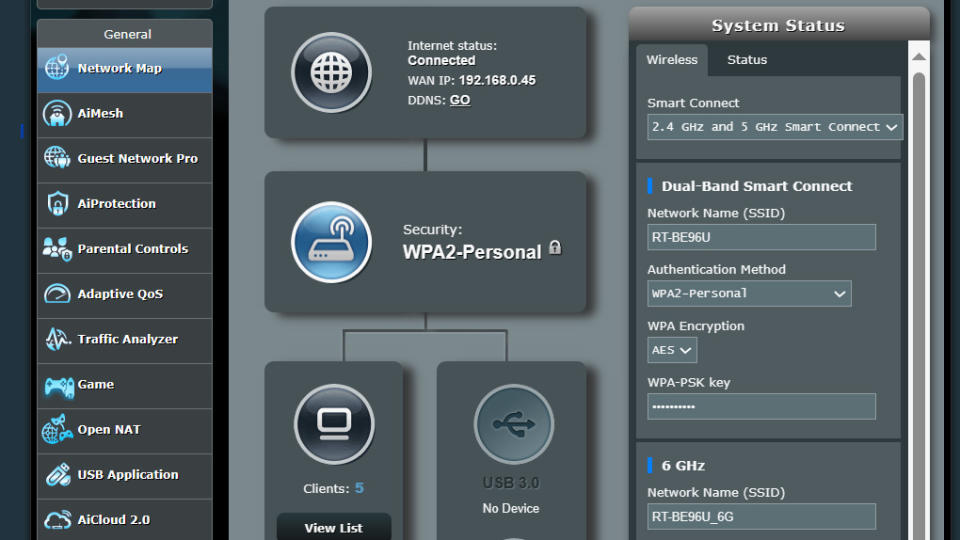 Asus RT-BE96U app screenshot