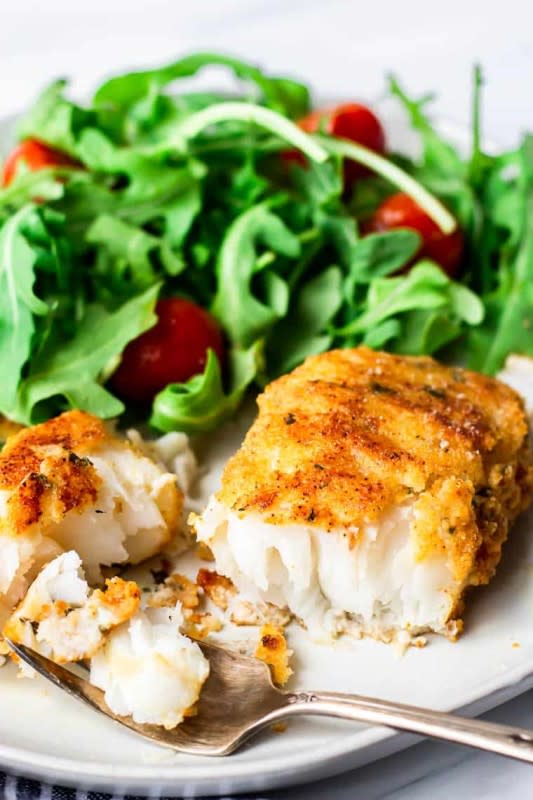 <p>Delicious Little Bites</p><p>Pan-fried cod is a delicious, family-friendly recipe that is perfect for a quick and easy dinner any night of the week.</p><p><strong>Get the recipe: <a href="https://deliciouslittlebites.com/pan-fried-cod/" rel="nofollow noopener" target="_blank" data-ylk="slk:Pan Fried Cod;elm:context_link;itc:0;sec:content-canvas" class="link rapid-noclick-resp"><em>Pan Fried Cod</em></a></strong></p>