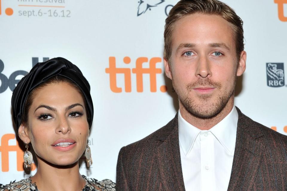 TORONTO, ON - SEPTEMBER 07: Actors Eva Mendes and Ryan Gosling attend "The Place Beyond The Pines" premiere during the 2012 Toronto International Film Festival at Princess of Wales Theatre on September 7, 2012 in Toronto, Canada. (Photo by Sonia Recchia/Getty Images)