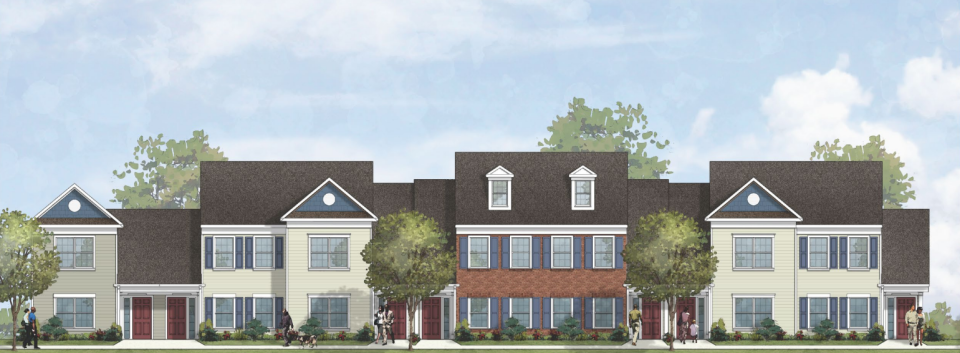 A rendering of what The Hill could look like once the 39 affordable and workforce houses are constructed.