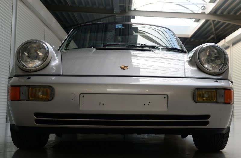 Maradona's Porsche displayed before being auctioned in Paris