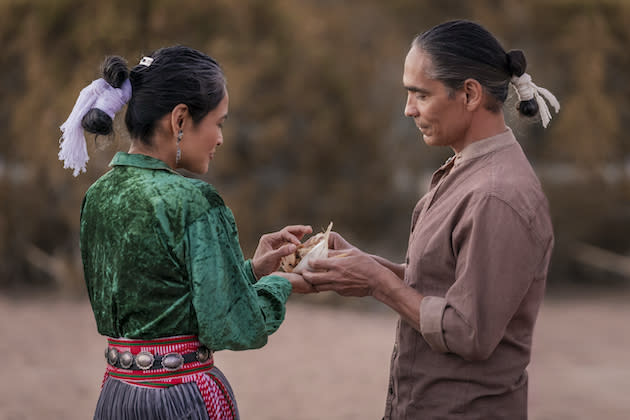 Deanna Allison as Emma and Zahn McClarnon as Joe