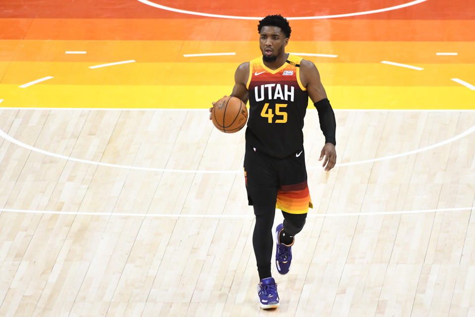 Utah Jazz guard Donovan Mitchell is raising his ceiling in real time. (Alex Goodlett/Getty Images)