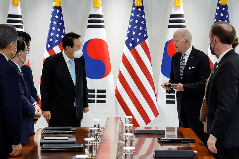 U.S. President Biden attends a bilateral meeting with South Korean counterpart Yoon Suk-youl in Seoul