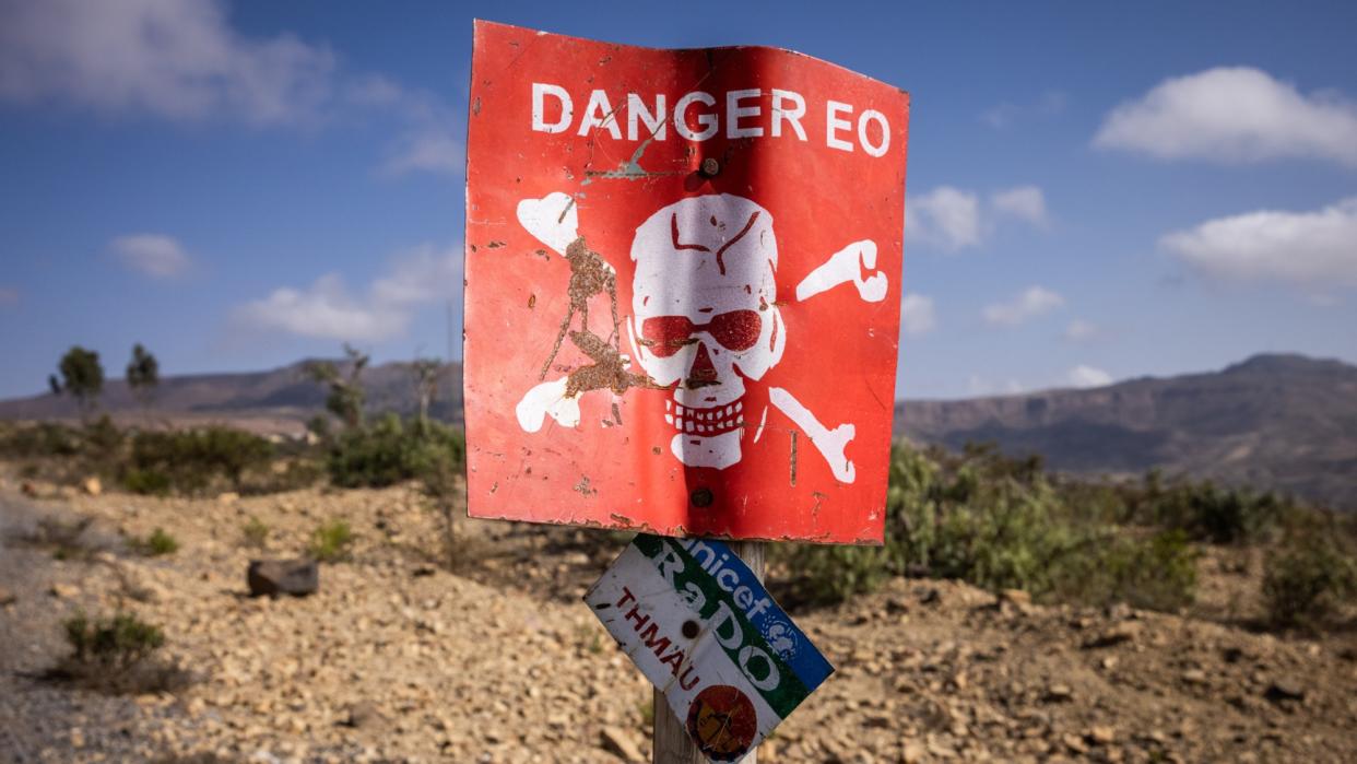  A landmine warning sign in Ethiopia. 
