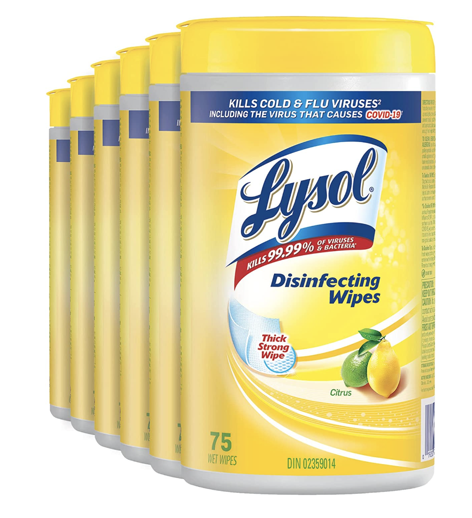 Lysol Disinfecting Wipes (photo via Amazon)