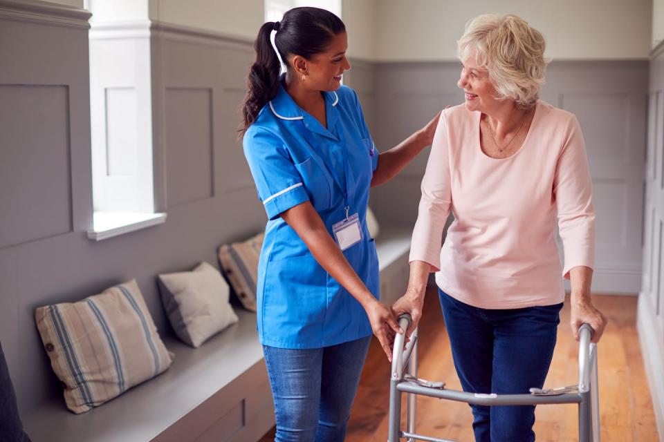 Care workers are more likely to be employed after the age of 65 but have a declining total income as they age. (Shutterstock)