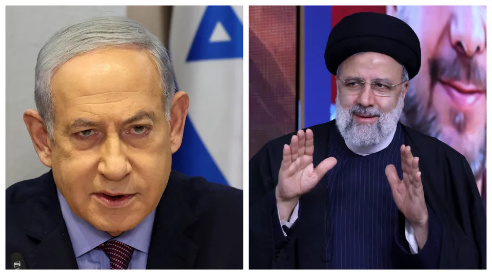 Benjamin Netanyahu, primer ministro de Israel, y Ebrahim Raisi, presidente de la República de Irán. (GETTY).