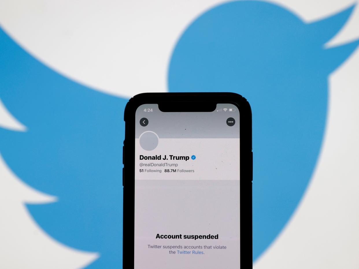 Former US President Donald Trump’s suspended Twitter account (Getty Images)