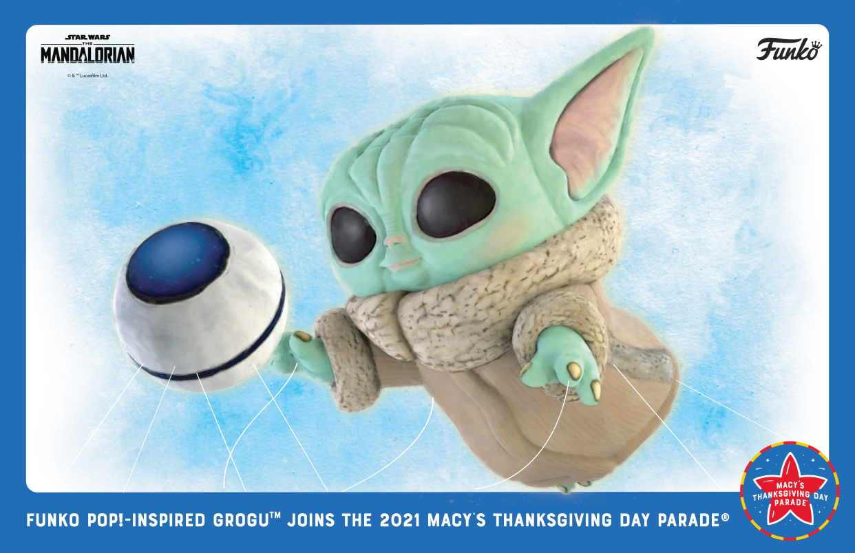 A sneak peek at Macy's Mandalorian-inspired Thanksgiving Day Parade balloon (Photo: Funko)