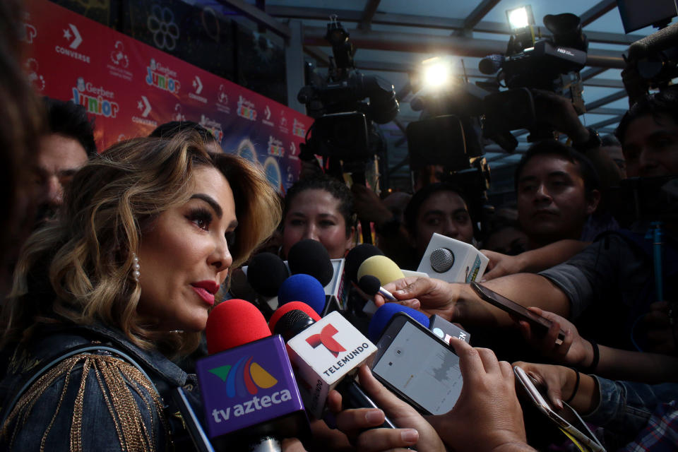 MEXICO CITY, MEXICO - MAY 09: Actress Ninel Conde speaks to the media during the show  'Distroller, El Musikul' at Foro Chapultepec on May 9, 2019 in Mexico City, Mexico. (Photo by Adrián Monroy/ Medios y Media/Getty Images)