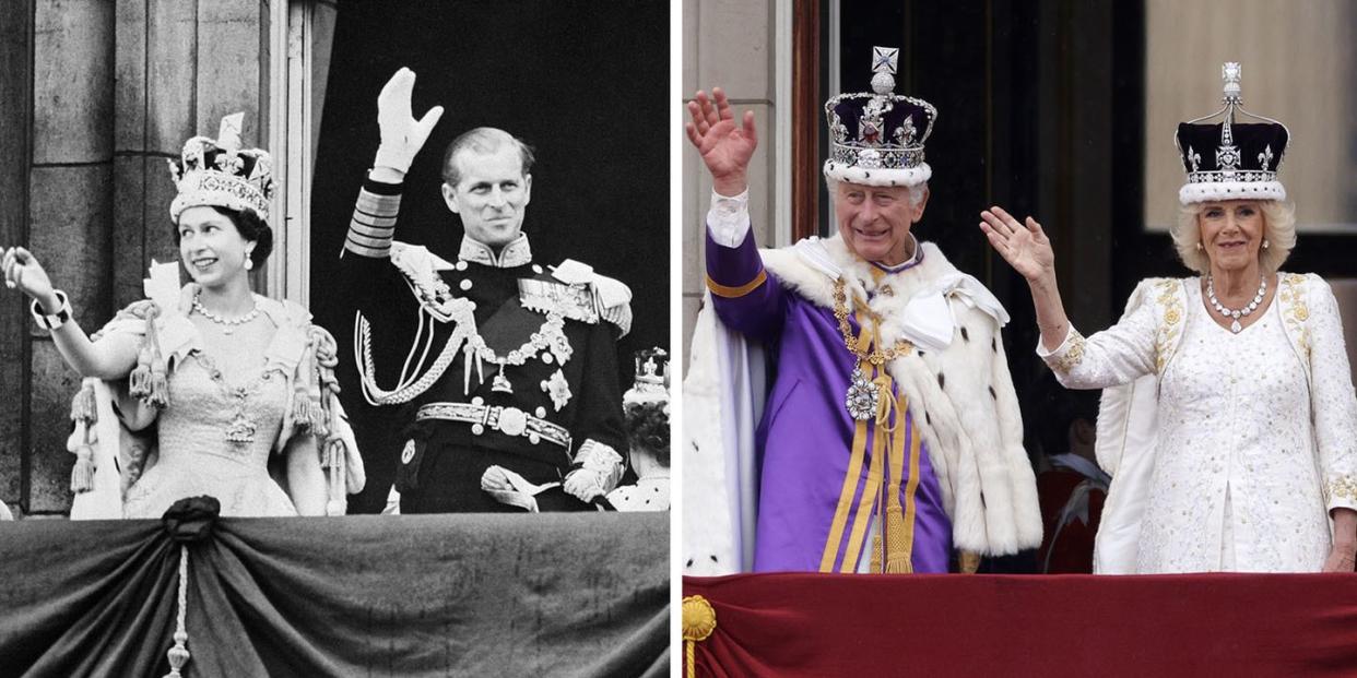 queen elizabeth versus king charles coronation photos