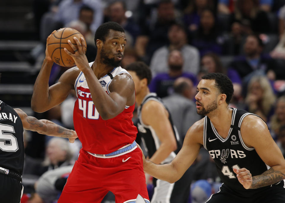 Harrison Barnes（持球者）。（AP Photo/Rich Pedroncelli）