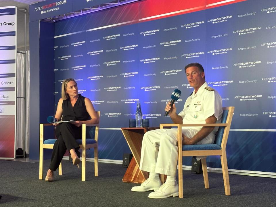 Admiral John Aquillino with NBC's Courtney Kube