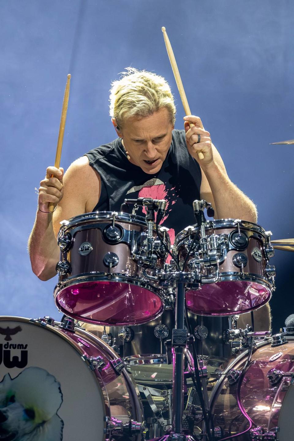 Foo fighters drummer Josh Freese plays during the band’s show Wednesday, May 1 2024 at the Dos Equis Pavilion in Dallas.