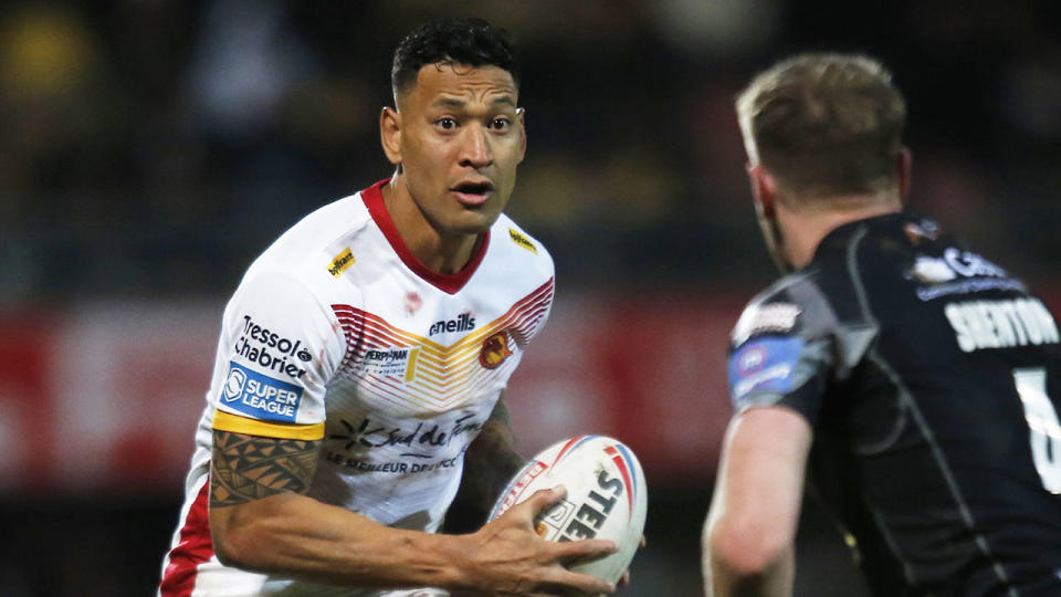 Seen here, Israel Folau in action with the Catalans Dragons. 