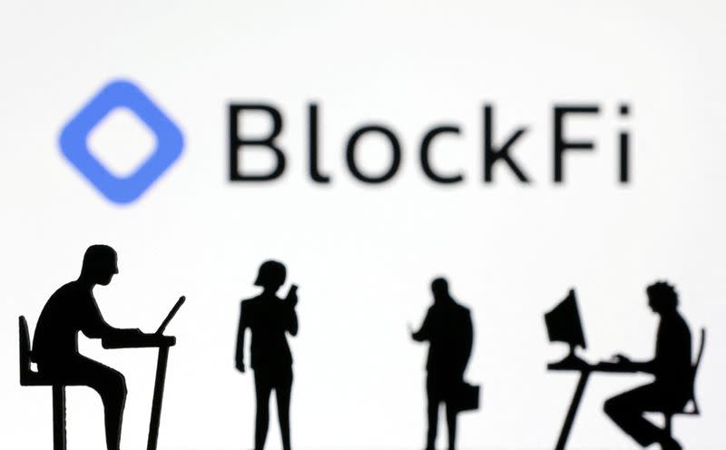 Illustration shows BlockFi logo